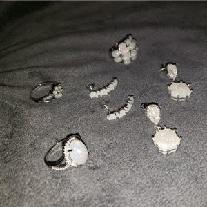 Lot of NEW Silver, CZ, & Opalescent Resin Jewelry